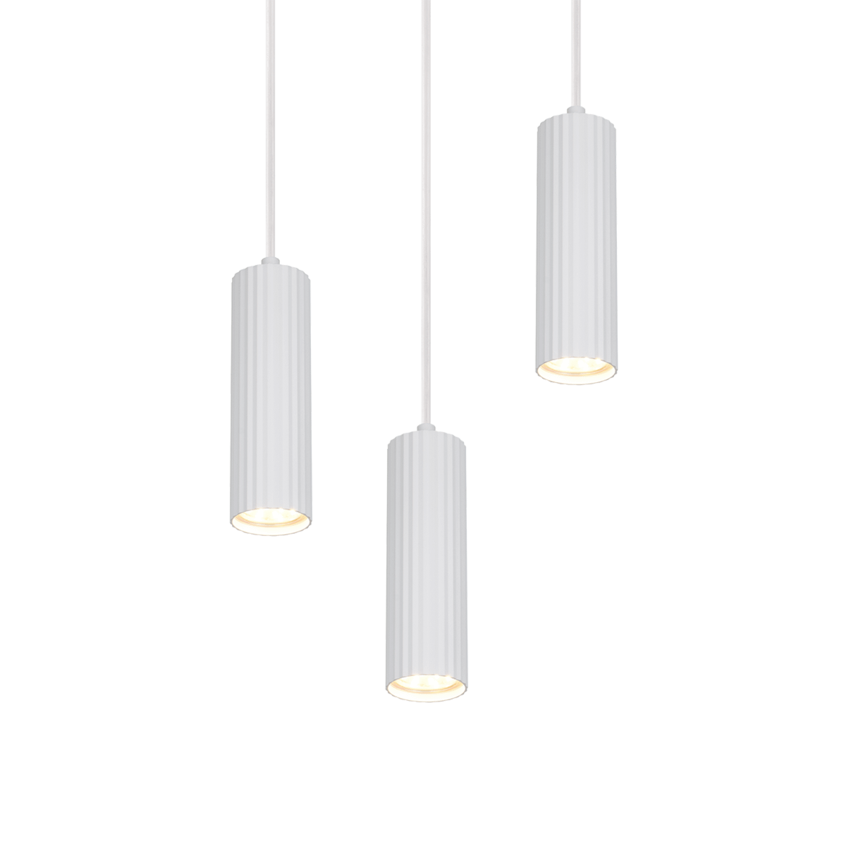 Hanglamp SOKA 3Del. Metaal Wit