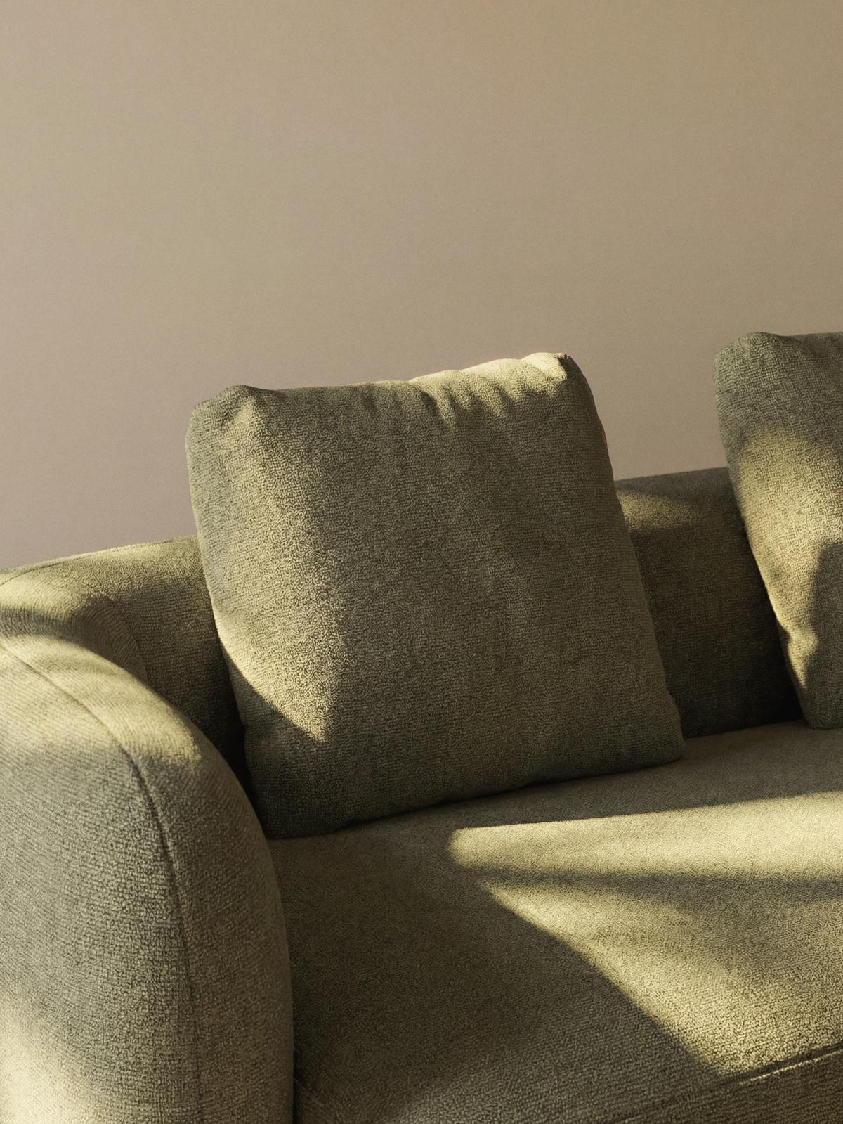 Kussen Martina in groene chenille 60 x 52 cm