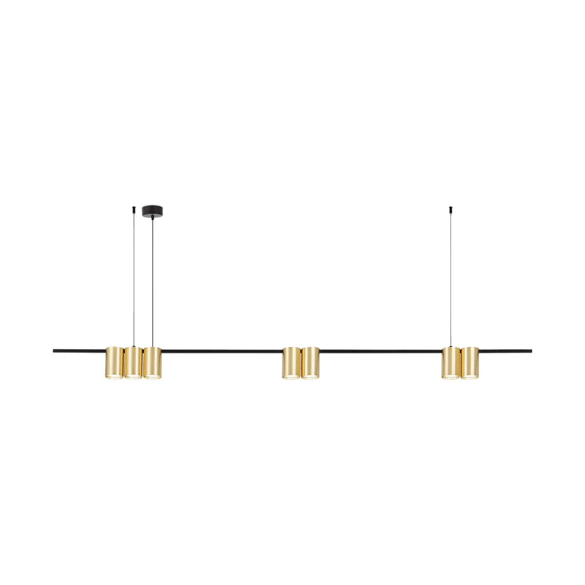 Hanglamp ISE 7Del. Geborst. Goud/Zwart