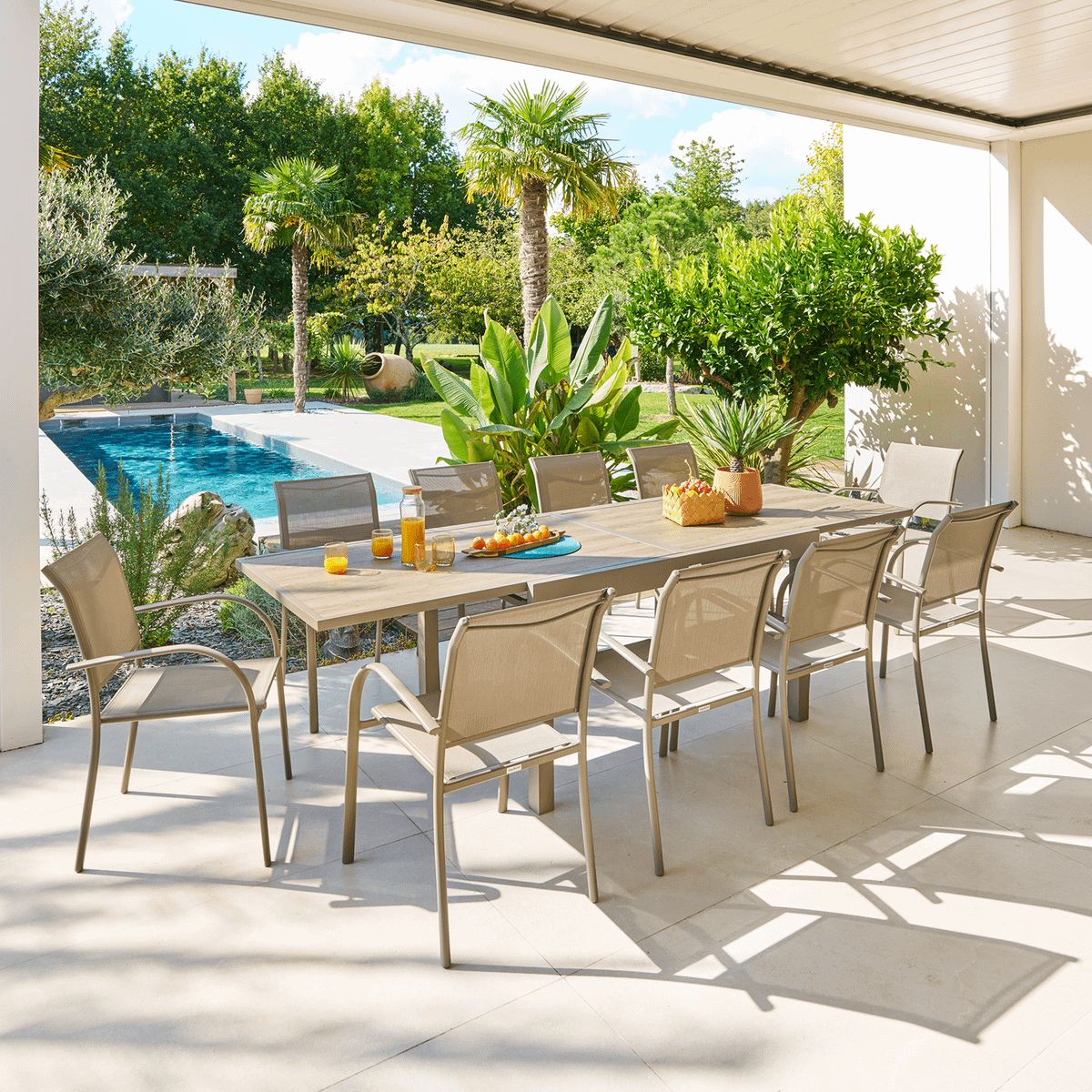 Tuintafel LEVANTO 135/270x90 Houtlook Café