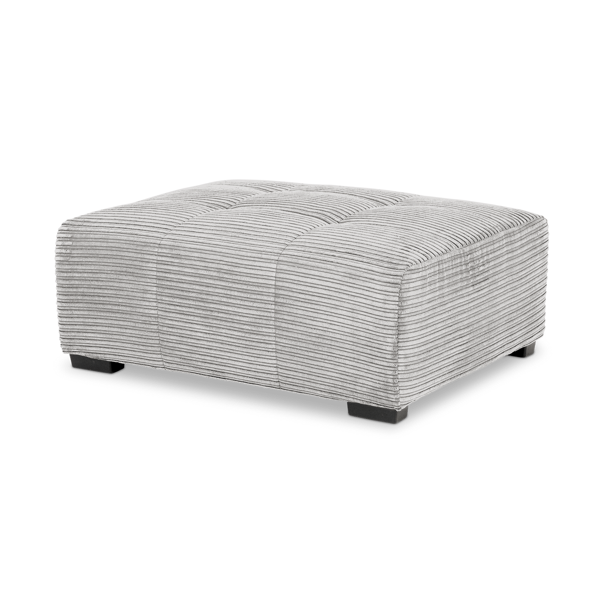 Poef LORETO Rib Lichtgrijs 119x100