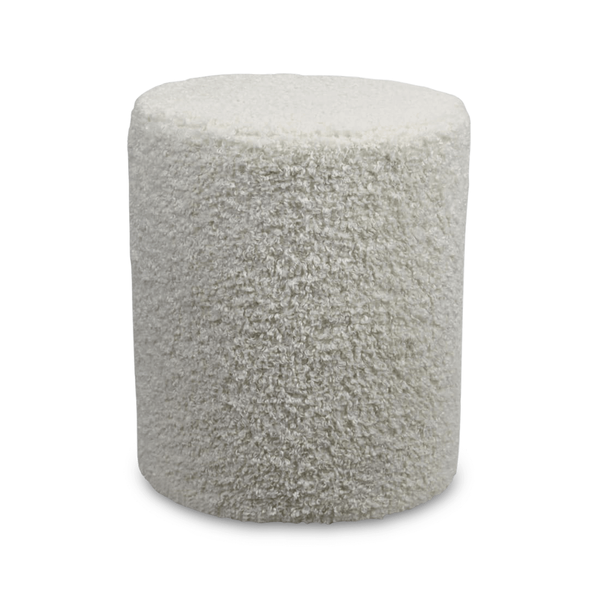 Pouf TOBIES Rond Poly Teddy Off White