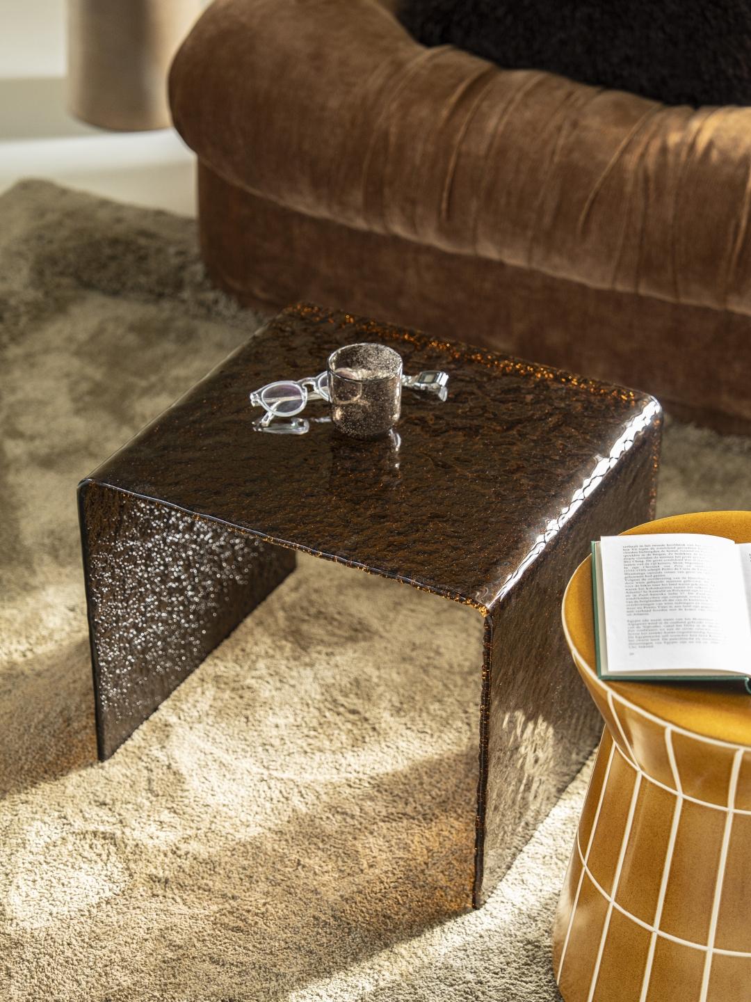 Bijzettafel Ripple Bruin Glas