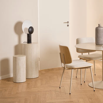 Piedestals LIVA S/2 Rond Travertijnlook Piedestals LIVA S/2 Rond Travertijnlook