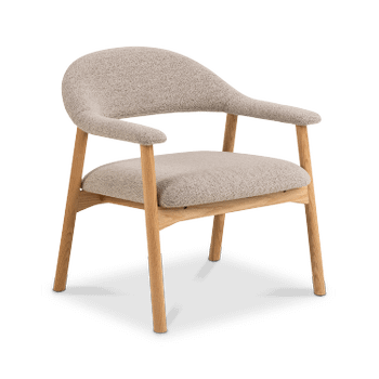 Fauteuil COLETTE Monza Beige - Poot Eik Fauteuil COLETTE Monza Beige - Poot Eik