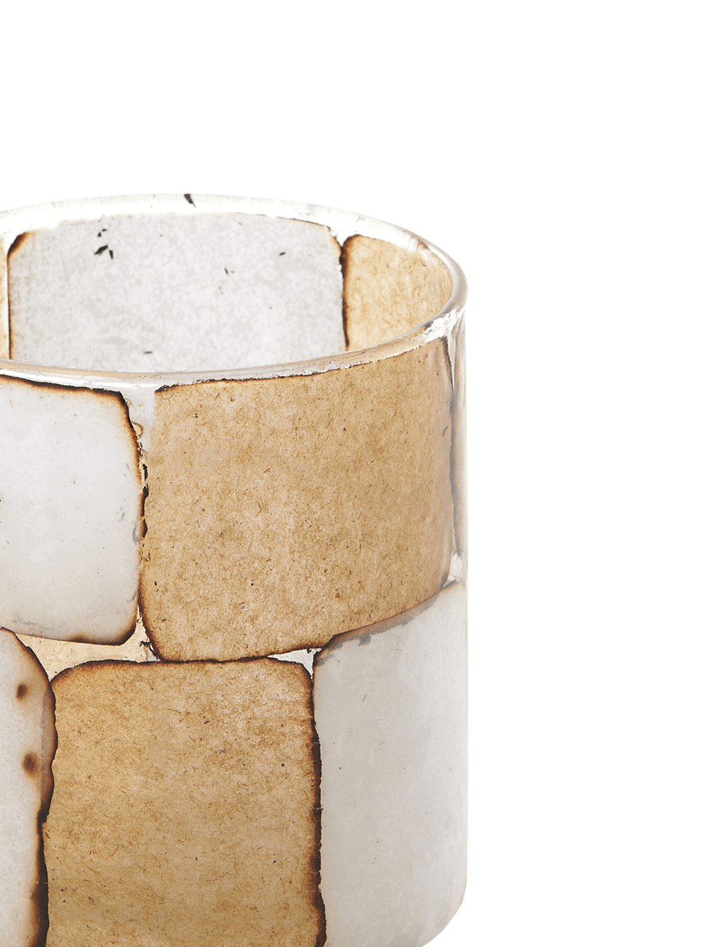 Theelichthouder Dronero M Wit/Bruin