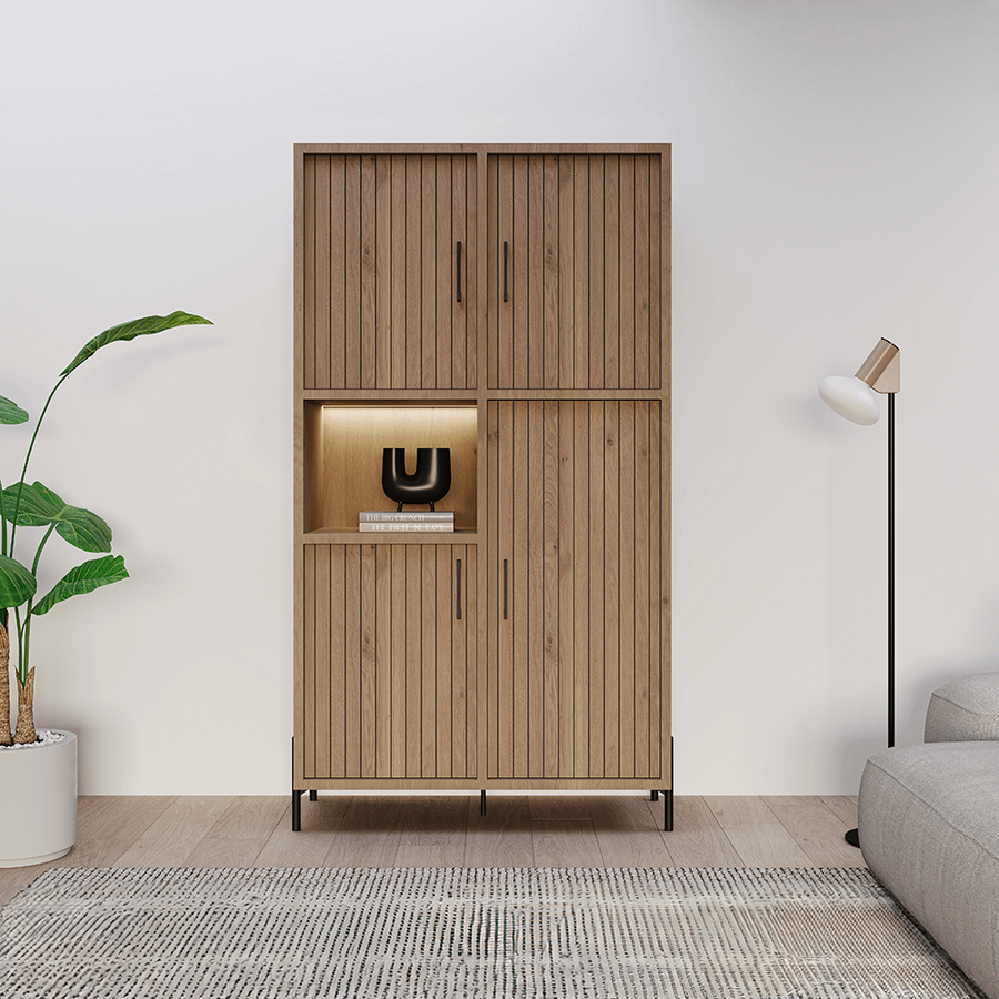 Eetkamer JAKARTA: Dressoir + Barkast + Tafel 225x100 + 4x stoelen ALICIA Touch Pearl Eetkamer JAKARTA: Dressoir + Barkast + Tafel 225x100 + 4x stoelen ALICIA Touch Pearl
