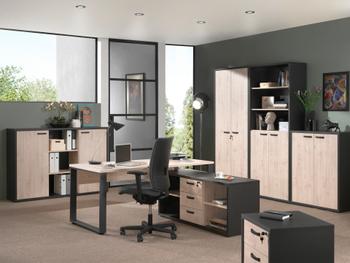 Bureau 150x80 UPGRADE Zwart/Kastanje Bureau 150x80 UPGRADE Zwart/Kastanje