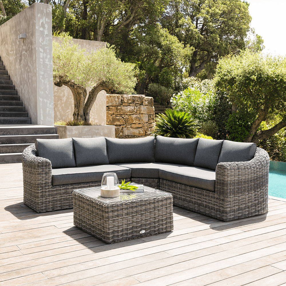 Loungehoek ATRANI Grijs Wicker 