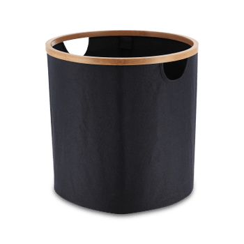 Opbergmand SOLIAM Rond Zwart/Bamboe Opbergmand SOLIAM Rond Zwart/Bamboe