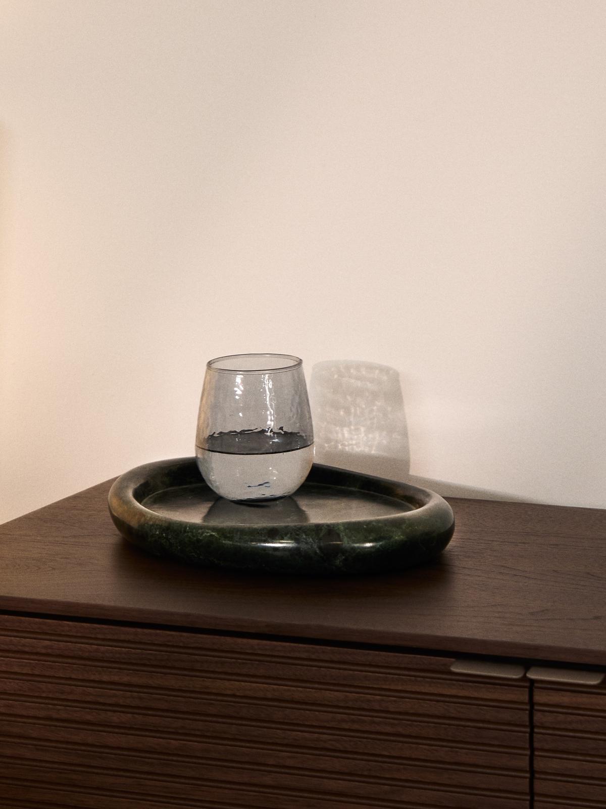 Lenorel groen dienblad van marmer 43 x 28 cm