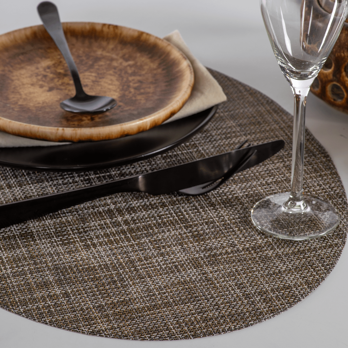 Placemat PUROS Ovaal Mokka