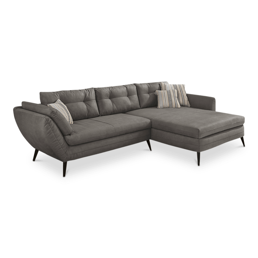 Hoeksalon TANIT met modulaire Longchair Grijs Hoeksalon TANIT met modulaire Longchair Grijs