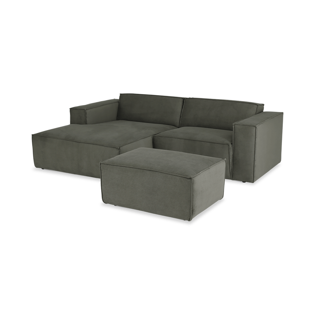 Hoeksalon MALTA Longchair Links Olijf Grijs Hoeksalon MALTA Longchair Links Olijf Grijs