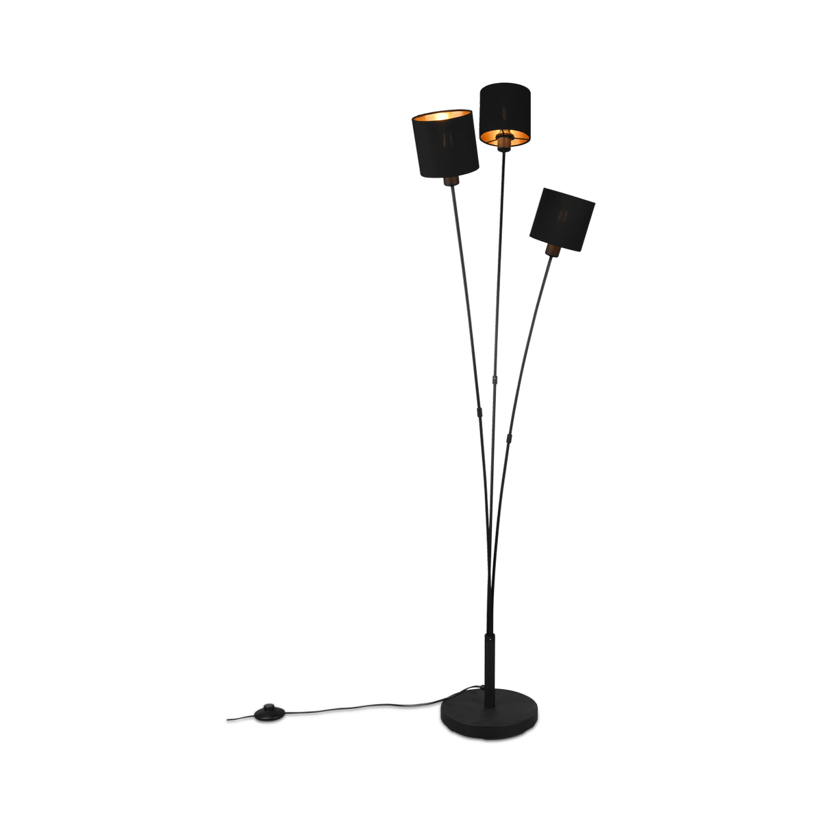 Vloerlamp TOMMY 3Del. Met. Mat Zwart