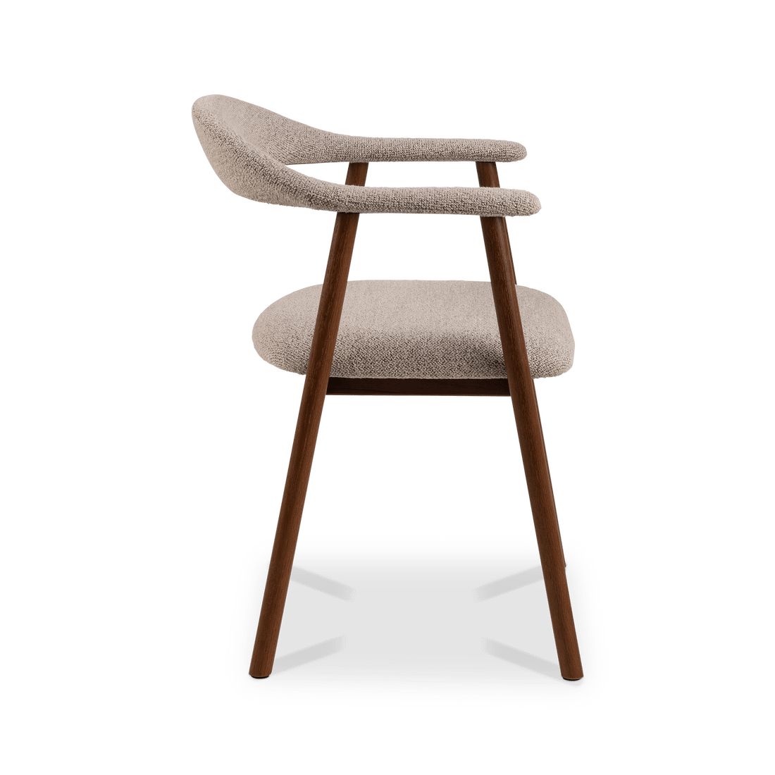 Armstoel COLETTE Monza Beige - Poot Walnoot  Armstoel COLETTE Monza Beige - Poot Walnoot