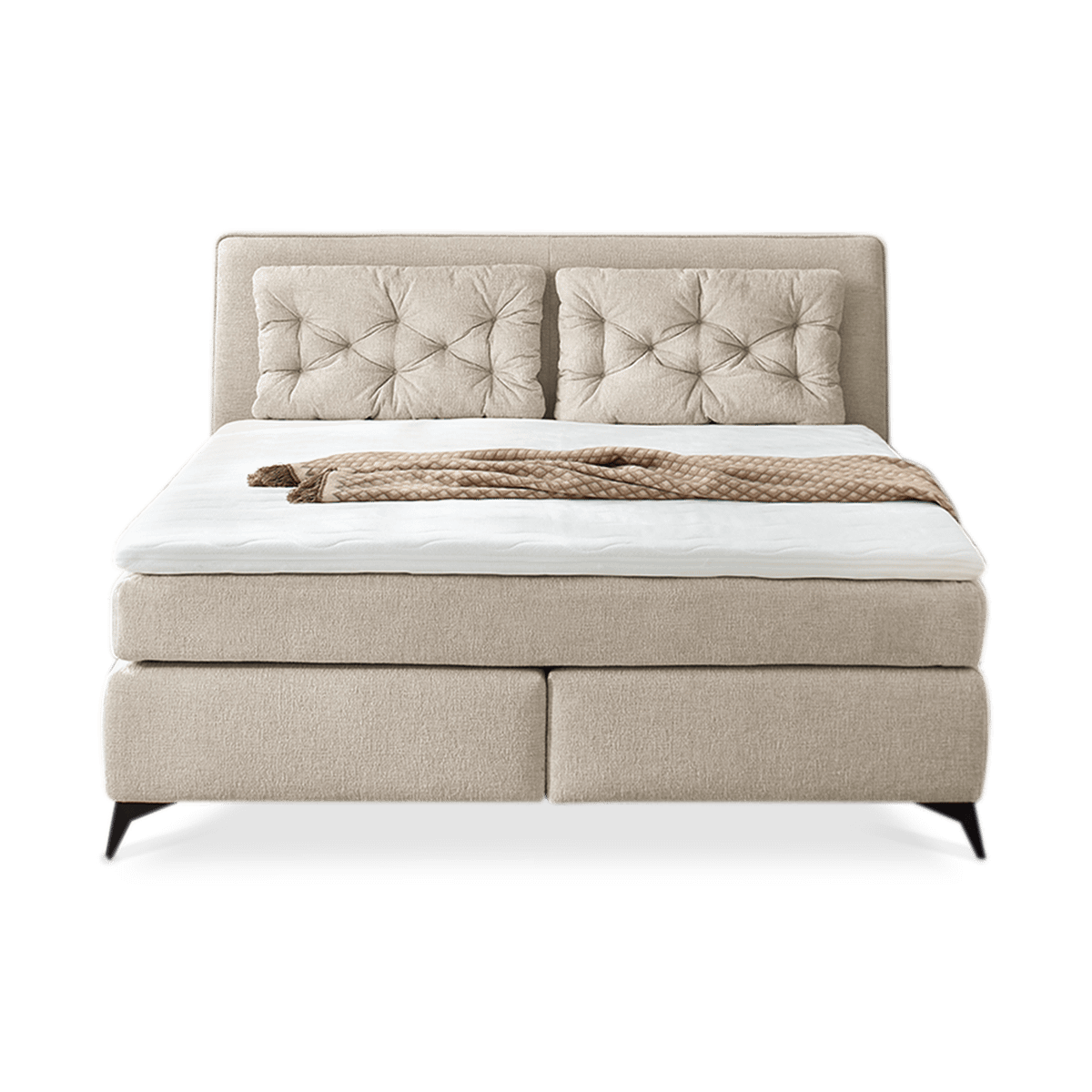Boxspring NIEUWEGEIN 180x200 Chenille Beige