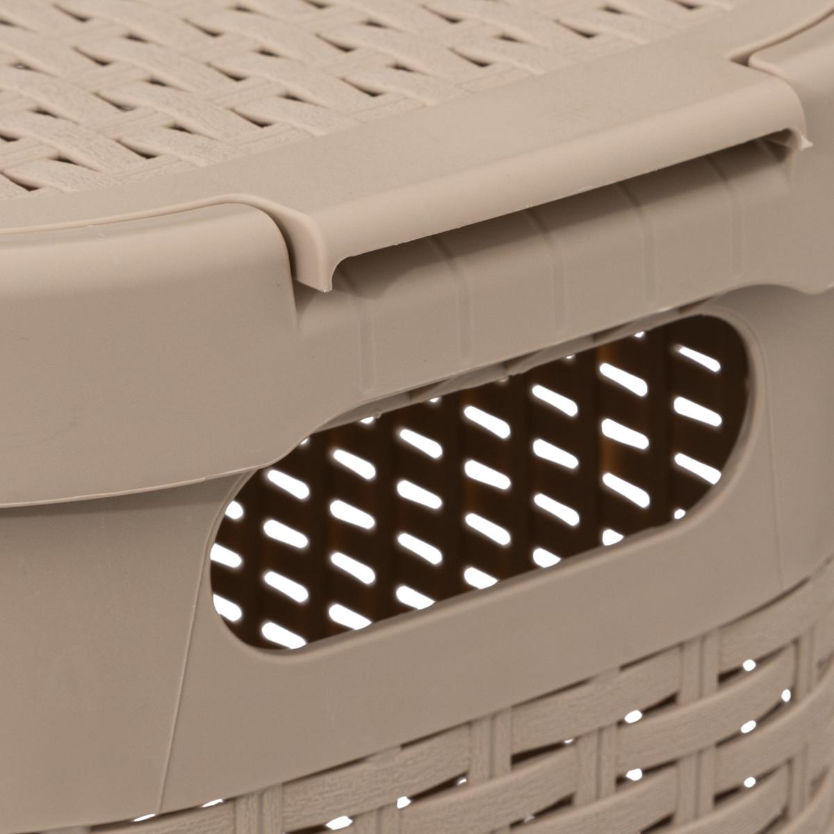 Wasmand CORBIA 40L m/Deksel Linnen