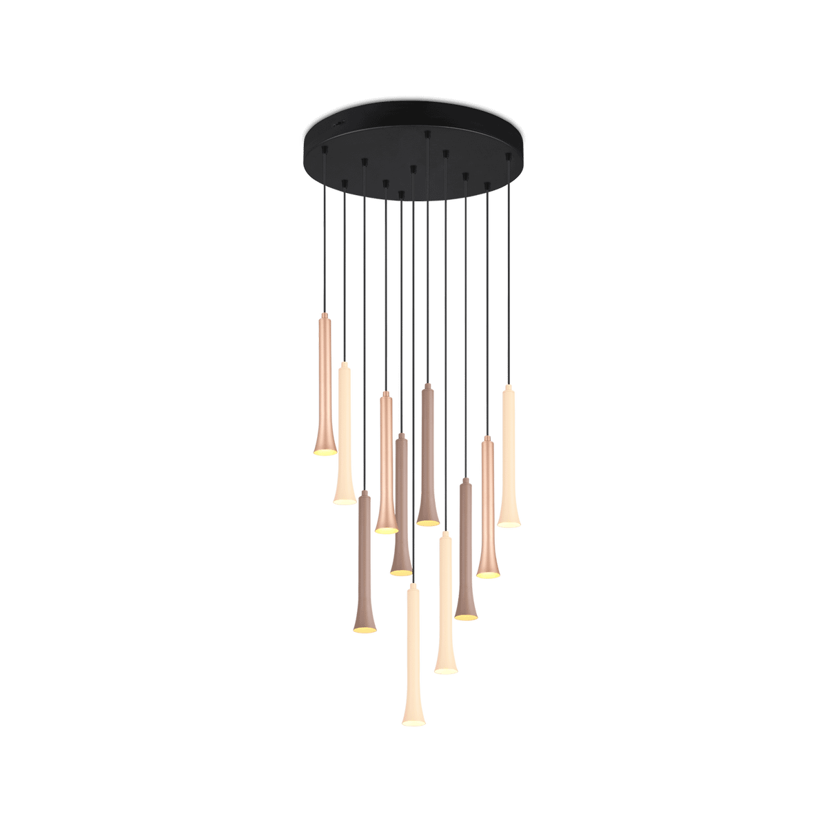 Hanglamp FIATO Rond 11Del. Taupe/Coffee