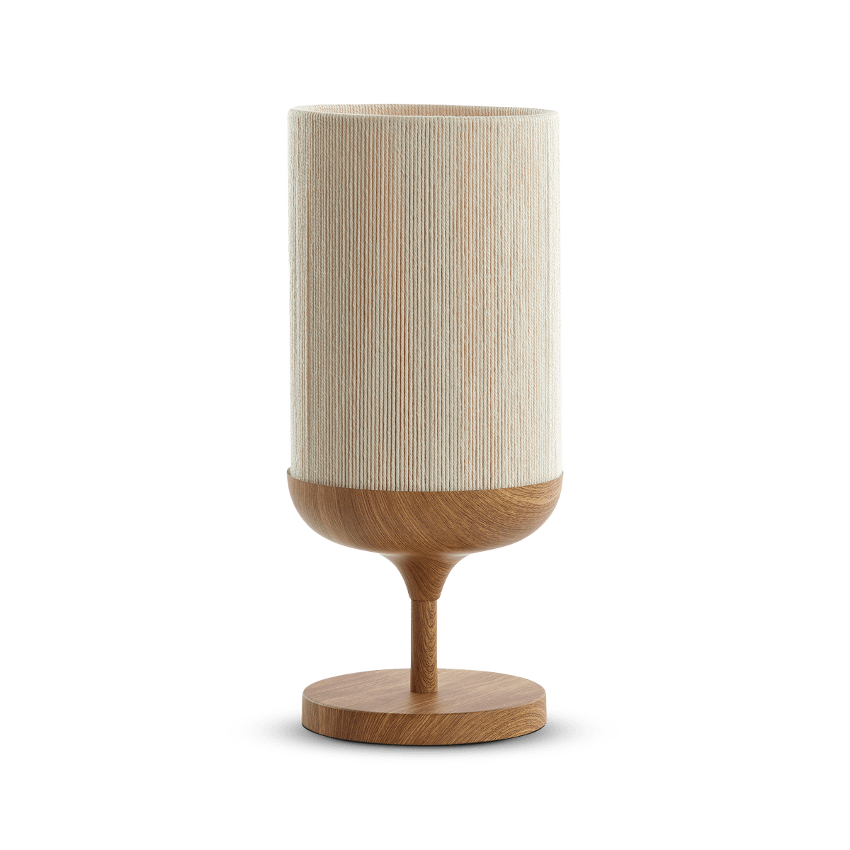 Tafellamp DANIA Houtlook/Touw Crème