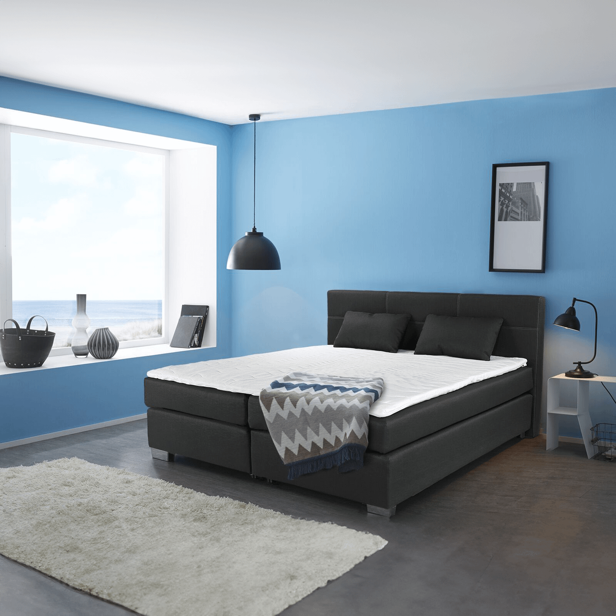 Boxspring UDEN 142/06 Zwart 180x200