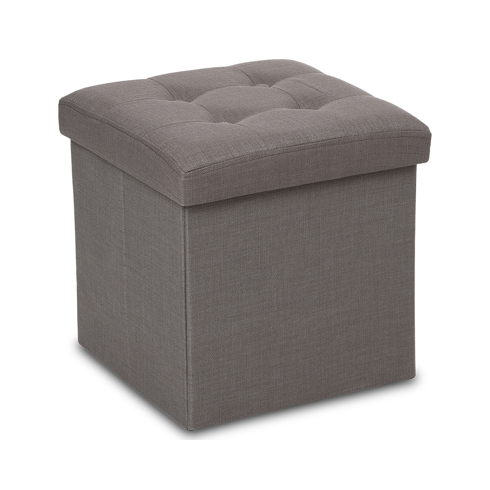 Opbergpouf LYSANDRA VK Stof Grijs Opbergpouf LYSANDRA VK Stof Grijs