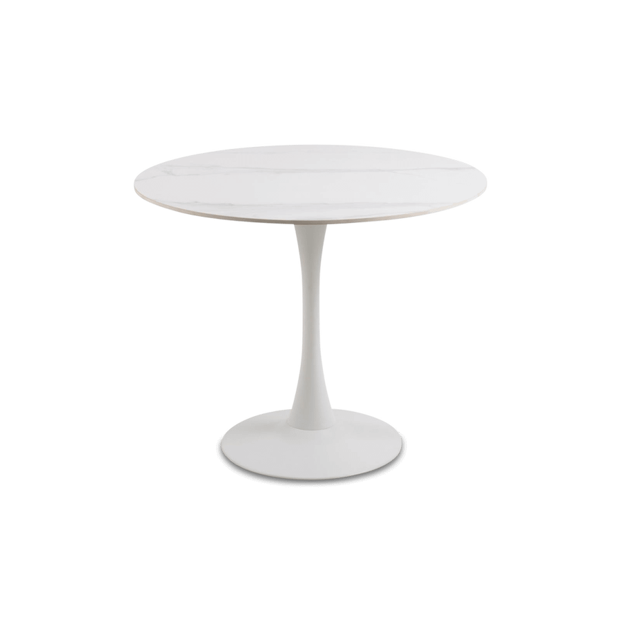 Eettafel GRANTHAM Keramiek Mat Wit Ø90cm Eettafel GRANTHAM Keramiek Mat Wit Ø90cm