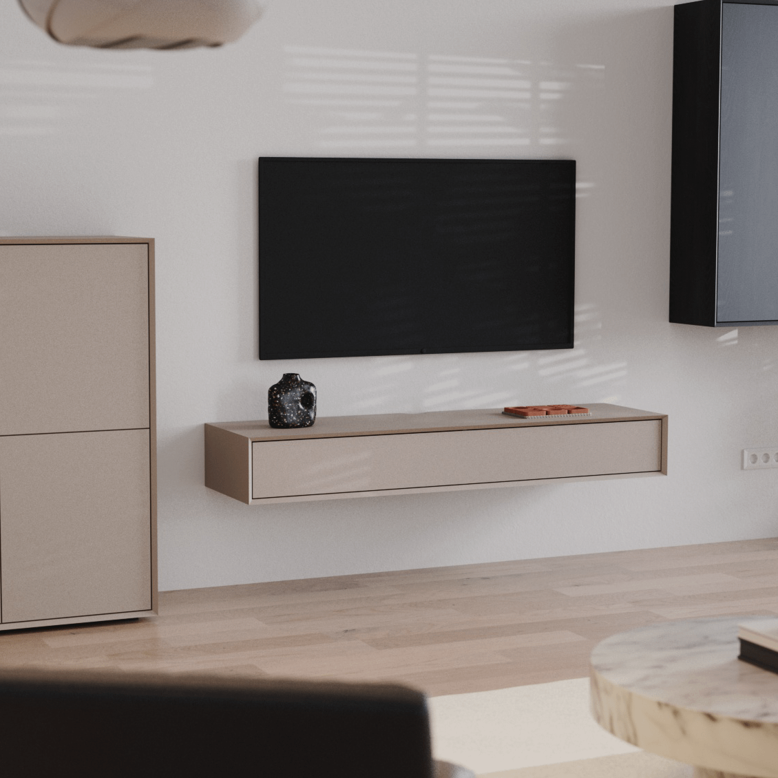 Tv-Meubel NORDIK 1 Klapdeur B160 Beige