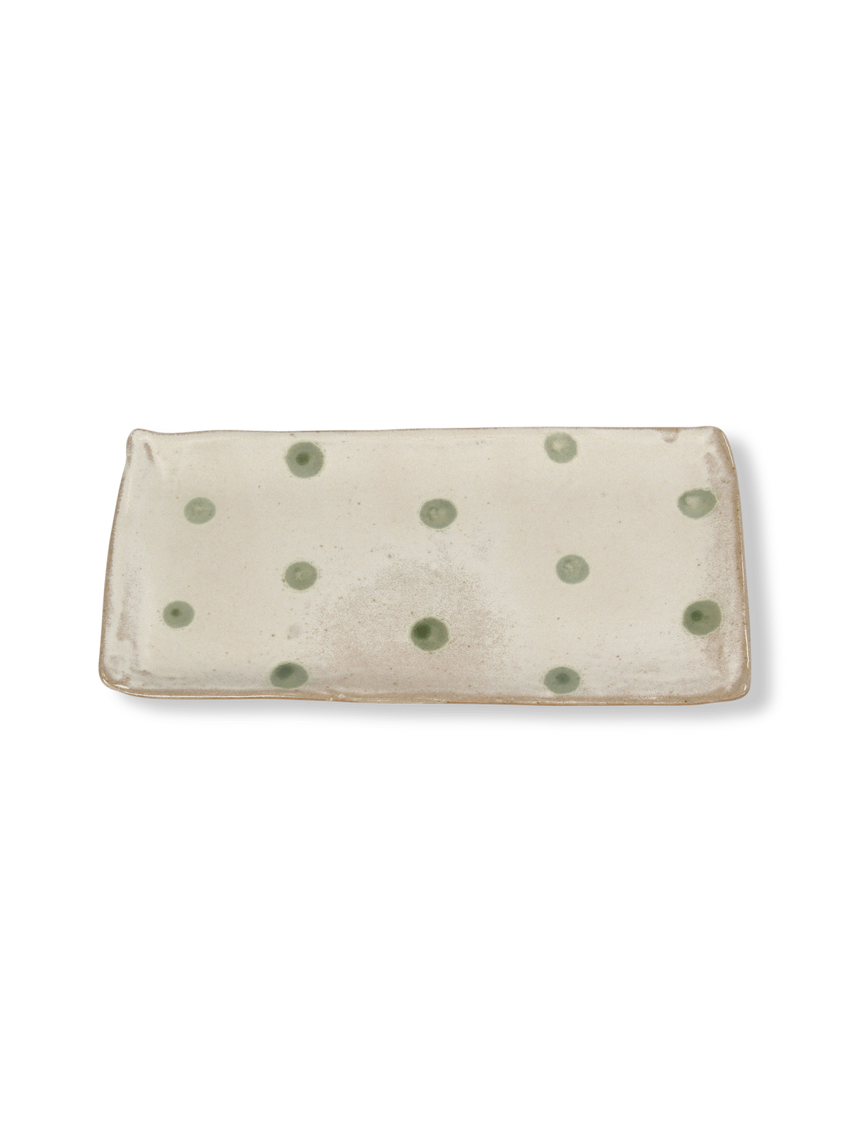 Bord AITAN Rh Ker. Beige/Stippen Groen