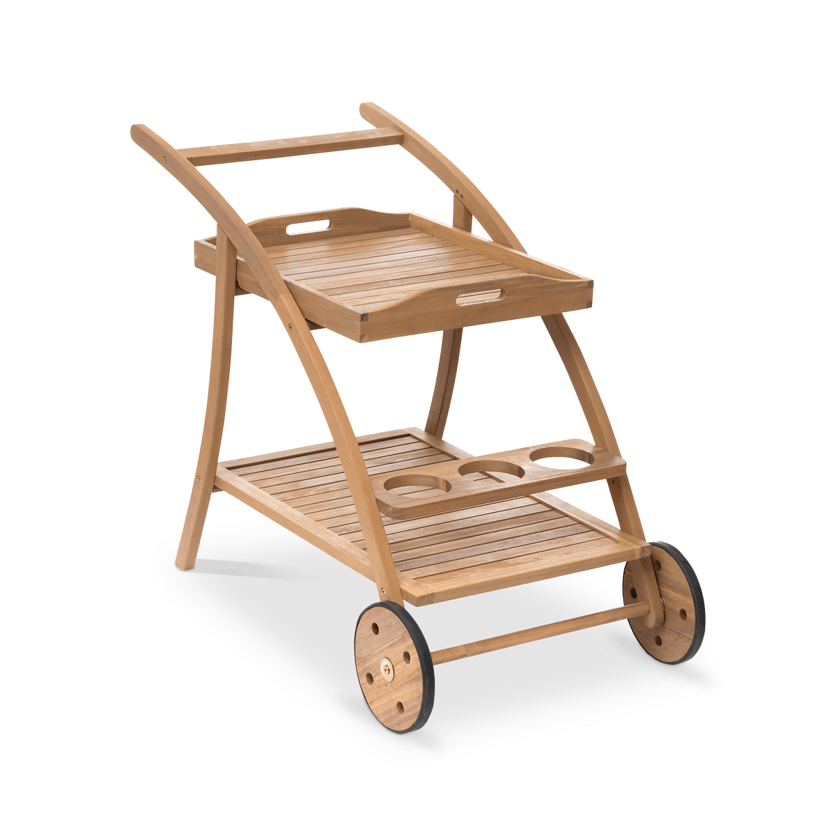 Serveerwagen PRIMITIVO Afneembaar Dienblad Acacia