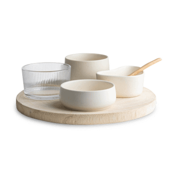 Serveerset SALVAZO Rond 6Del. Wit Serveerset SALVAZO Rond 6Del. Wit