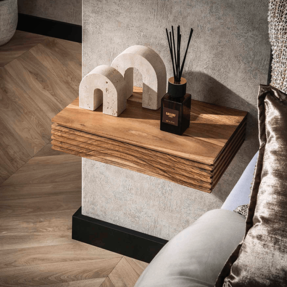 Nachttafel HIRO Hangend Massief Acacia