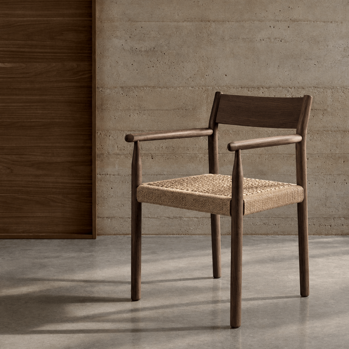 Armstoel OVAREN Ash Wood Toasted Walnut/Natural Weave