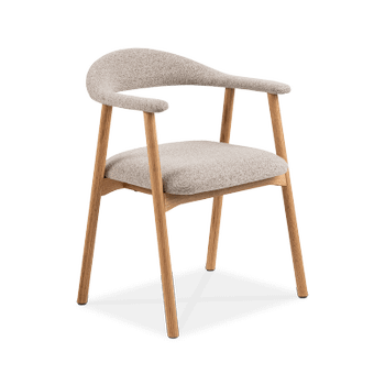 Armstoel COLETTE Monza Beige - Poot Eik Armstoel COLETTE Monza Beige - Poot Eik