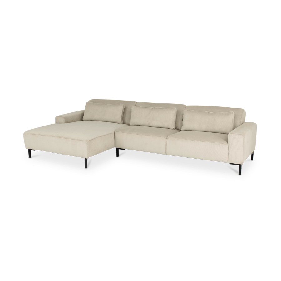 Hoeksalon BEMTHE Longchair Links Beige Hoeksalon BEMTHE Longchair Links Beige