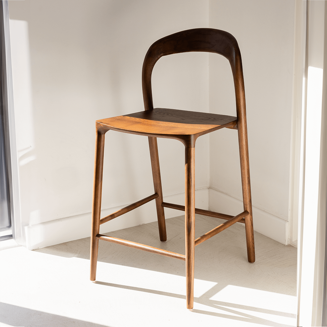 Barstoel JEPPE Ash Wood Walnut