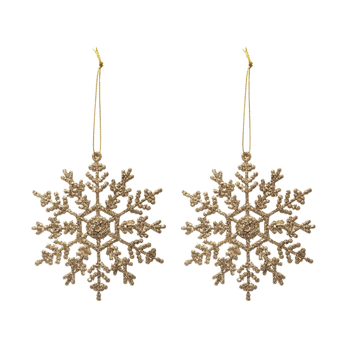 S/2 Hangers FLAKE Glitter Goud