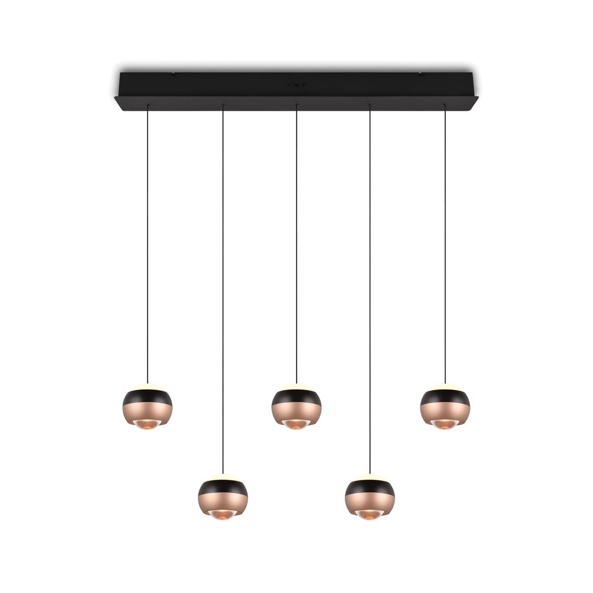 Hanglamp ORBIT 5Del. Zwart/Coffee