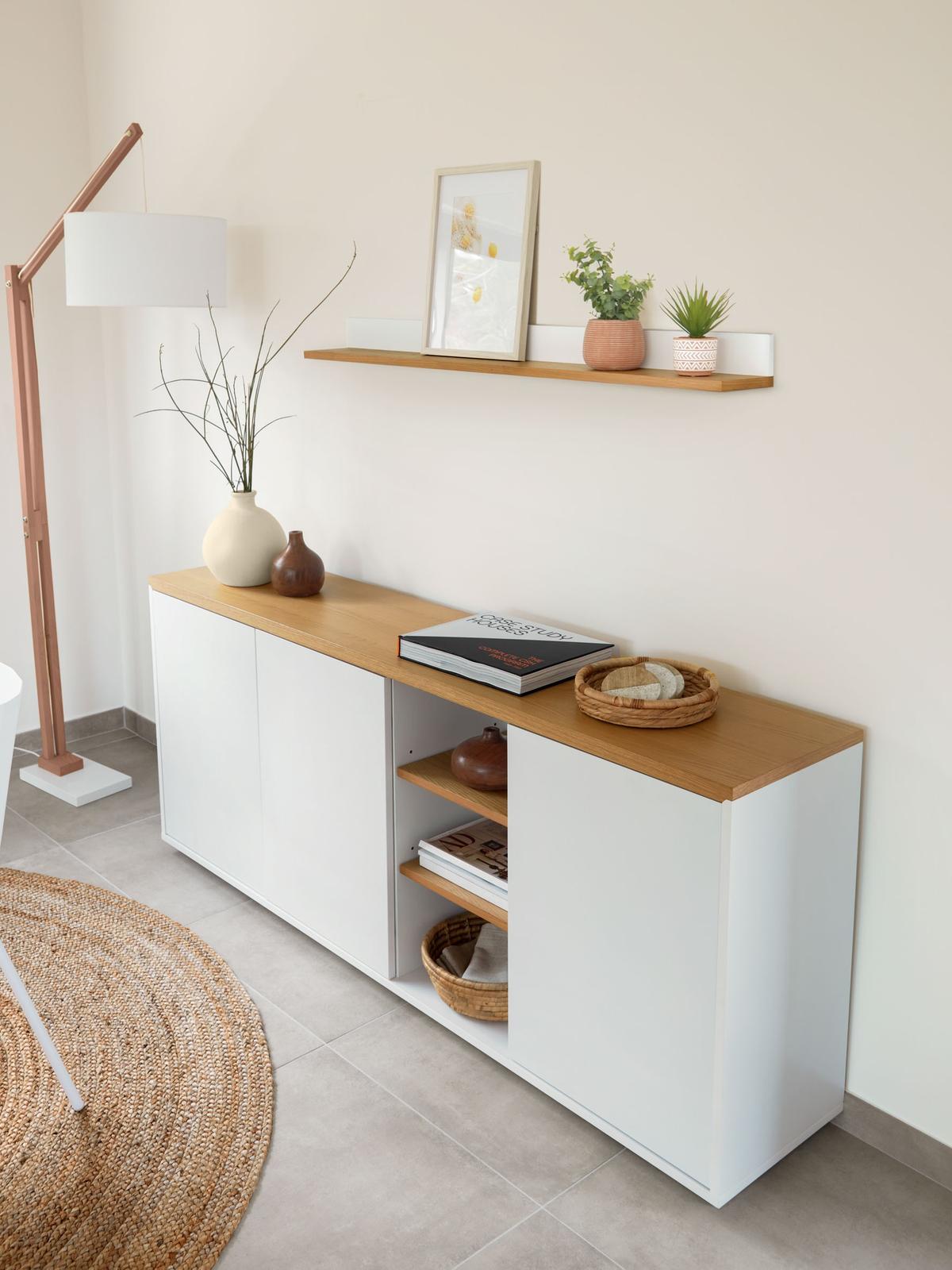 Wandplank Abilen Eikenfineer Wit Gelakt