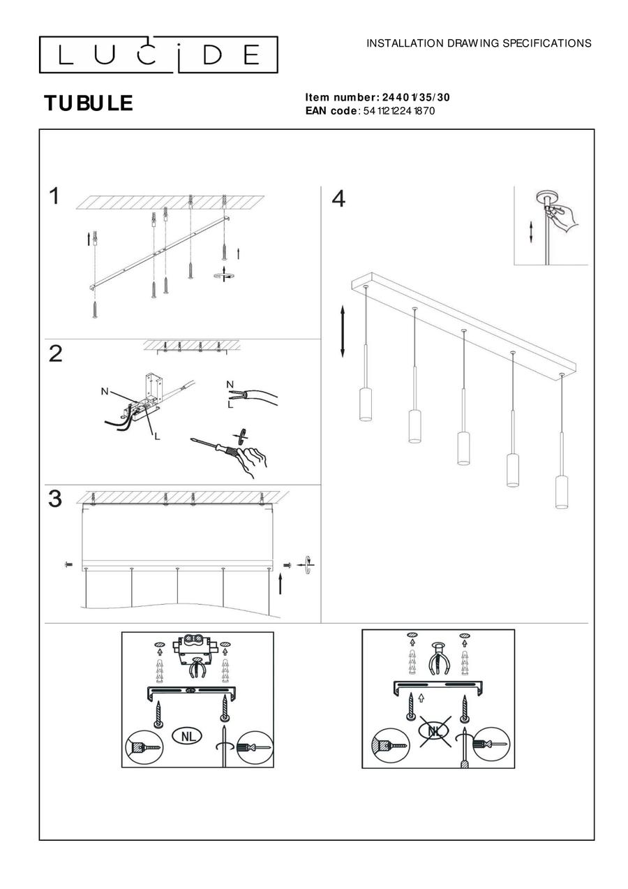 Hanglamp TUBULE Zwart