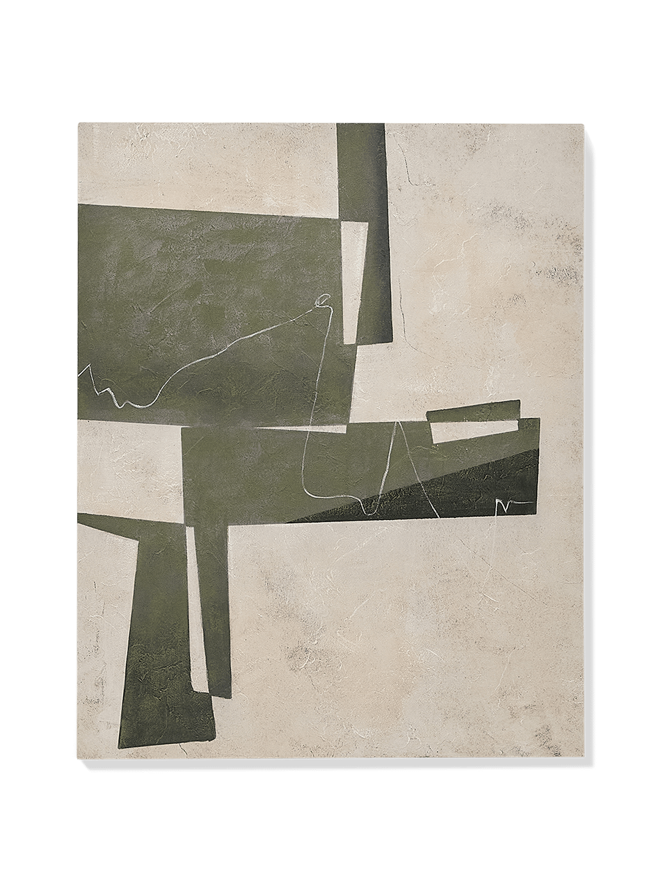 Fida abstract doek in groen 118 x 94 cm