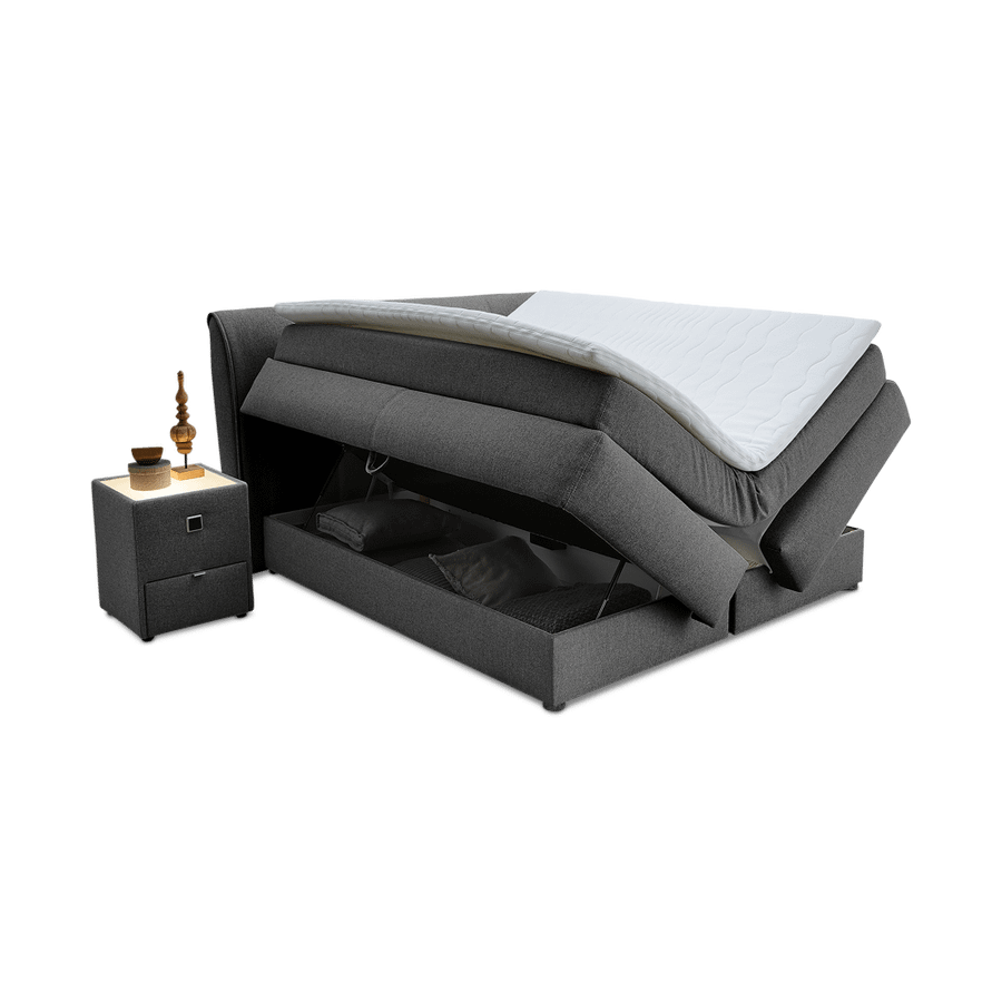 Boxspring AMSTELVEEN 160x200 Donkergrijs Boxspring AMSTELVEEN 160x200 Donkergrijs