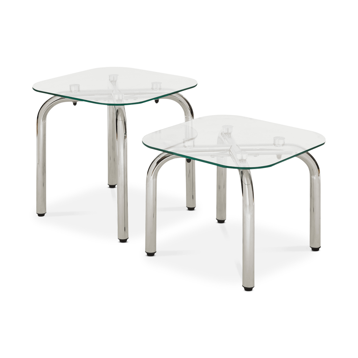 Salontafel Set van 2 LUCIO Glas/Chroom