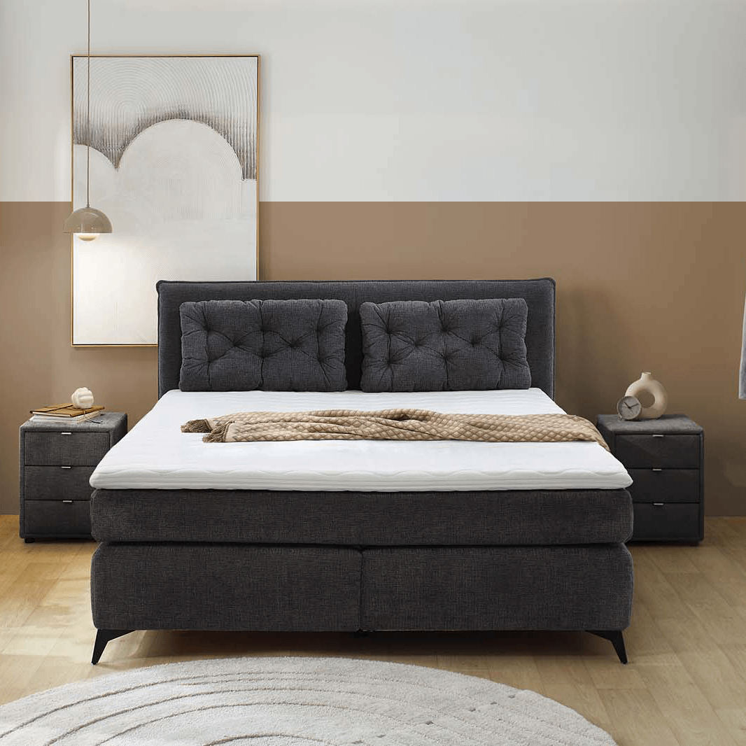 Boxspring NIEUWEGEIN 180x200 Chenille Antraciet 