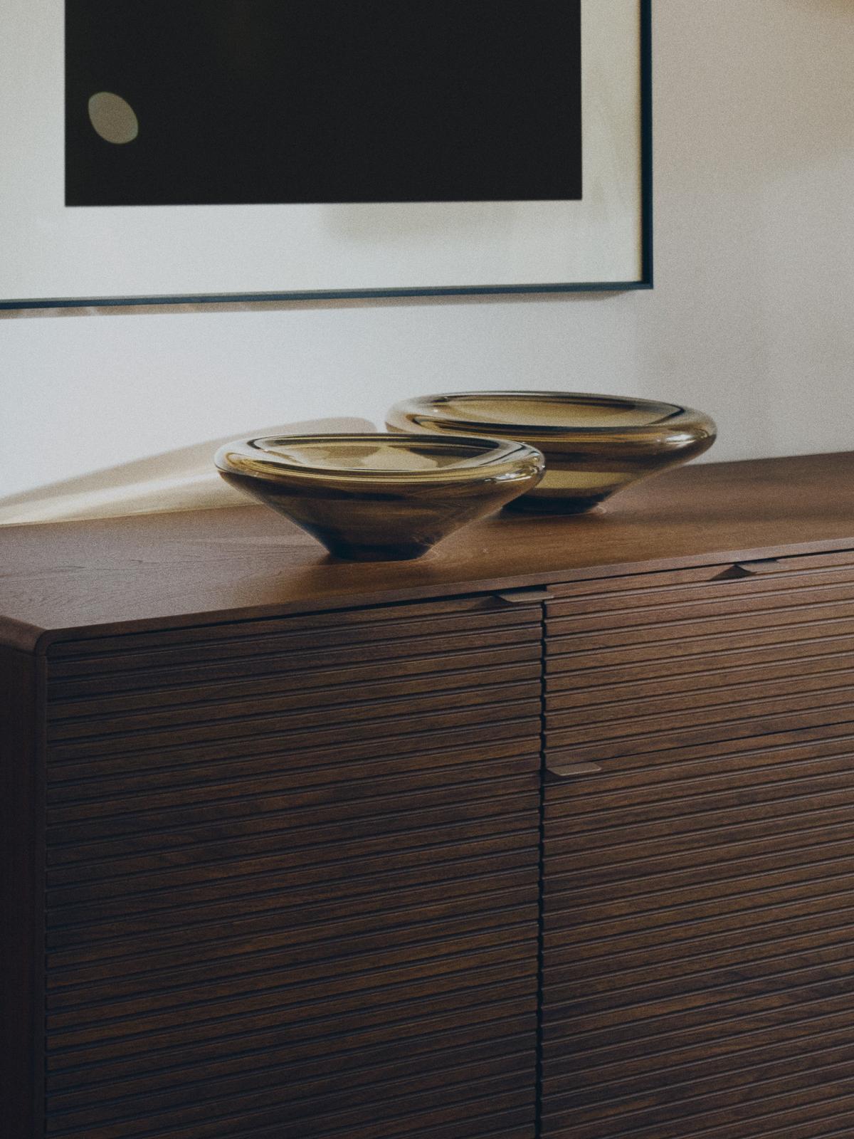 Schaal Zolira van bruin glas ⌀27 cm