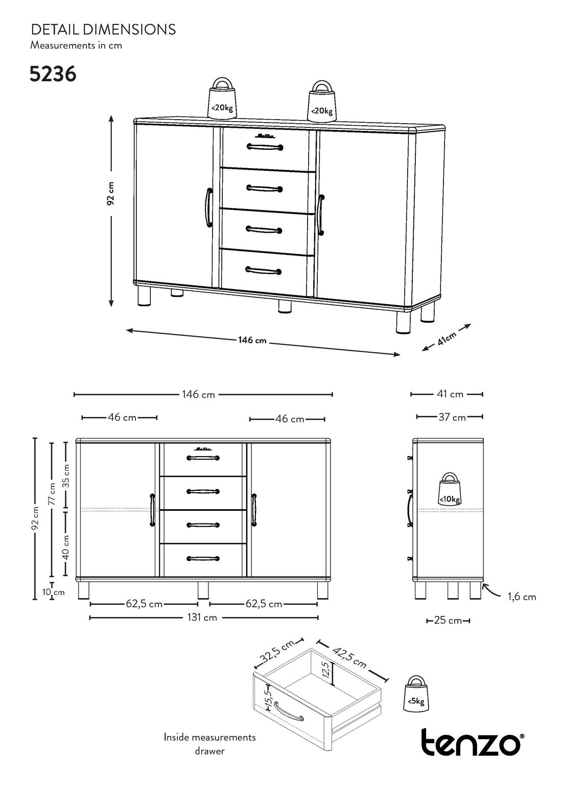 Tenzo Commode MALIBU Shadow Black Tenzo Commode MALIBU Shadow Black