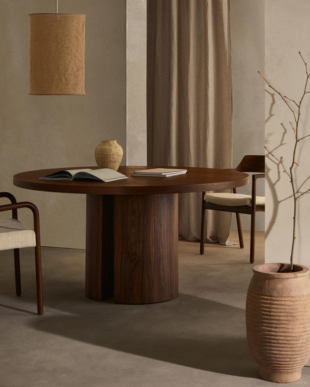 Eettafel Nealy Walnootfineer Ø120 cm