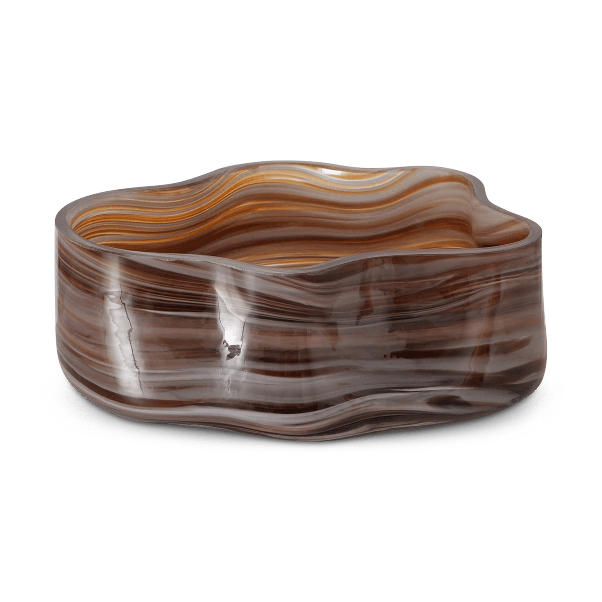 Schaal MARIOL Organisch Glas Marmerlook Bruin