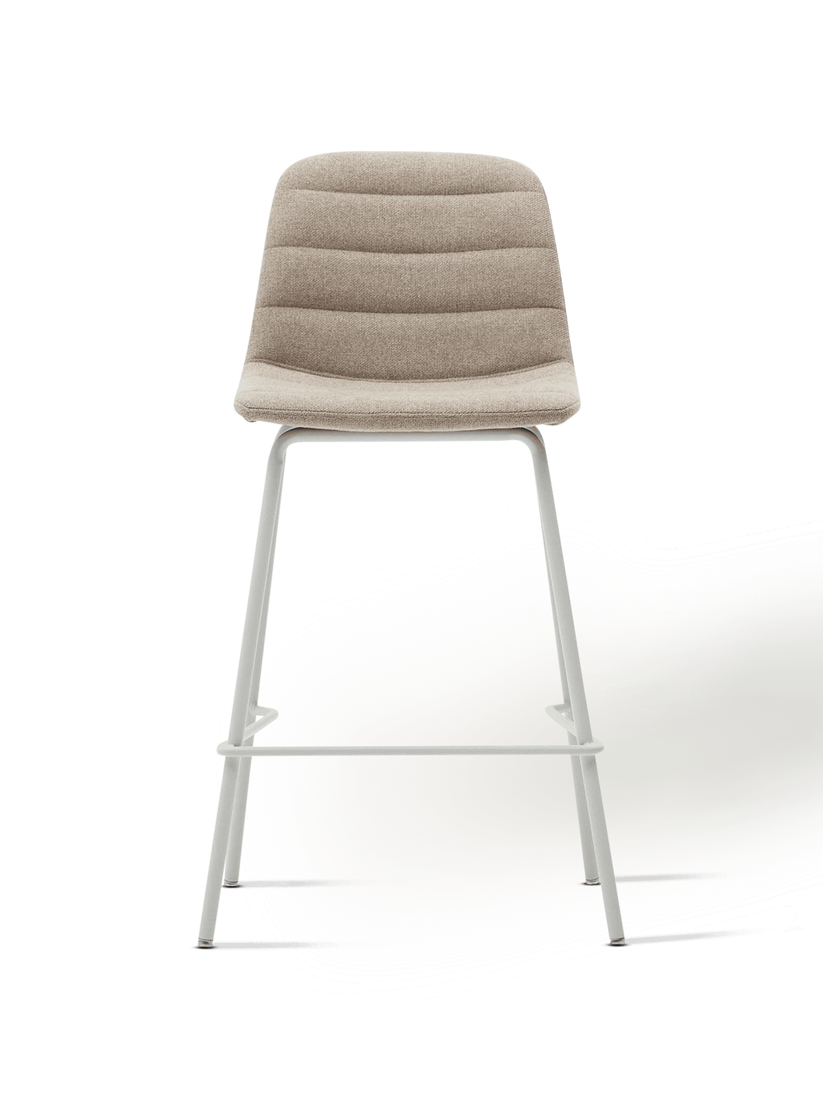 Barstoel Zunild Beige Chenille en Staal Matte Afwerking
