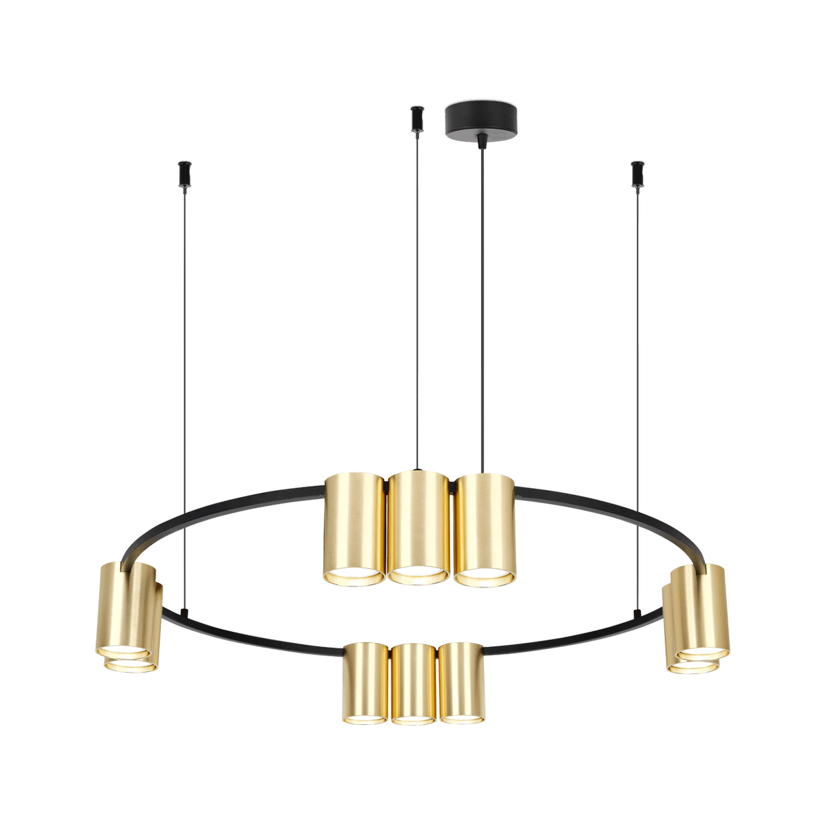 Hanglamp ISE 10Del. Geborst. Goud/Zwart